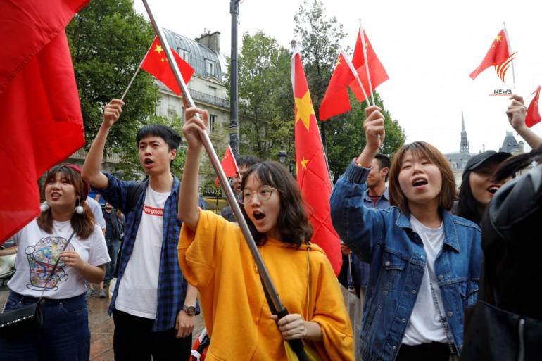 ชาวจีนในฝรั่งเศสเรียกร้องให้ยุติการใช้ความรุนแรงในฮ่องกง