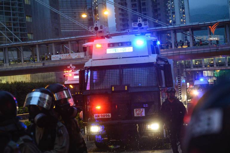 ตำรวจฮ่องกงเริ่มใช้รถฉีดน้ำแรงดันสูงสลายการชุมนุม
