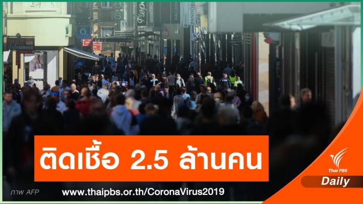 2.56 ล้านคนทั่วโลกติดเชื้อ COVID-19 สหรัฐฯ แตะ 8 แสนคนแล้ว