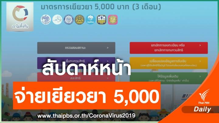 คลังเตรียมจ่ายเยียวยา 5,000 ให้ผู้ผ่านเกณฑ์ 13.4 ล้านคน