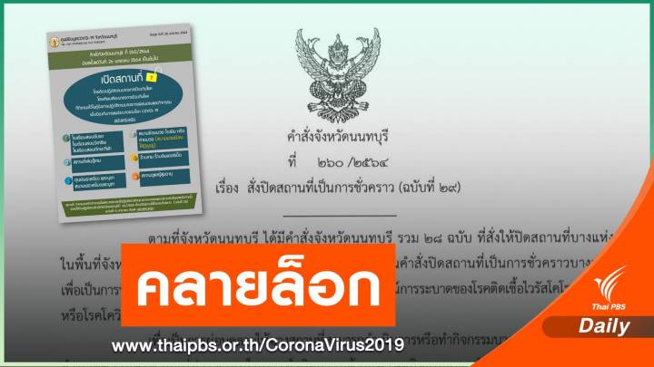 นนทบุรี ผ่อนปรนเปิด 6 กิจการ สถานดูแลผู้สูงอายุ-โรงยิม