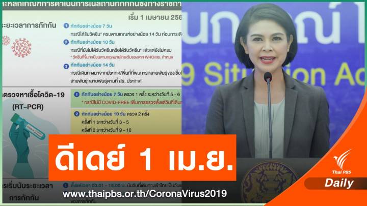 เช็กเกณฑ์ลดวันกักตัว ดีเดย์ 1 เม.ย.  