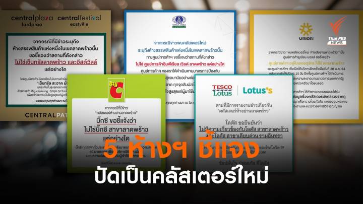 5 ห้างฯ ดัง ปัดเป็นคลัสเตอร์ใหม่เขตลาดพร้าว ติดโควิด 23 คน