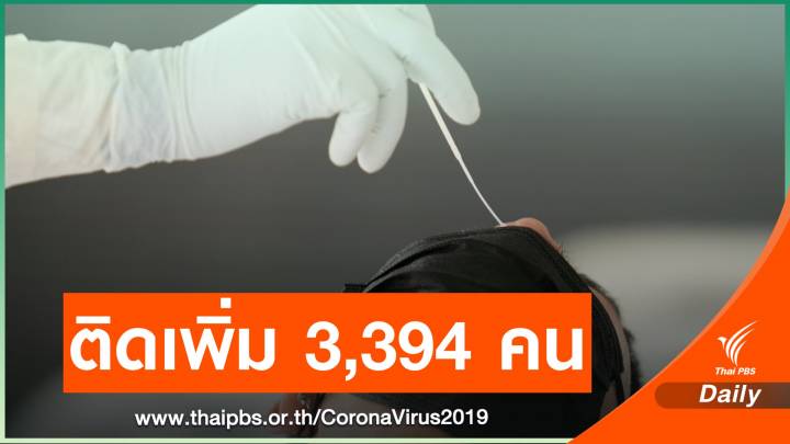 ไทยพบติดโควิดใหม่ 3,394 เสียชีวิต 29 หายป่วยเพิ่ม 4,450 คน