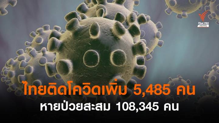 ไทยติดเชื้อ COVID-19 เพิ่ม 5,485 คน เสียชีวิต 19 คน