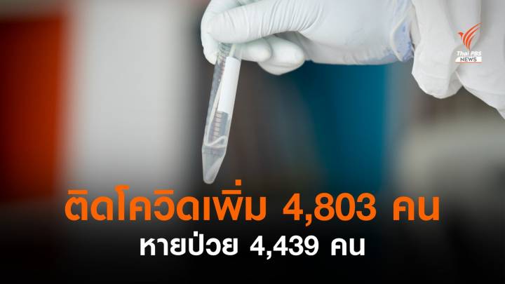 ไทยป่วยโควิดเพิ่ม 4,803 คน หายป่วย 4,439 คน