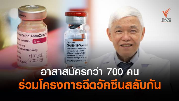 อาสาสมัครกว่า 700 คน เข้าร่วมโครงการวิจัยฉีดวัคซีนโควิดสลับกัน