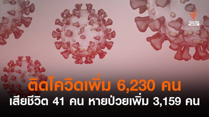 ไทยติดโควิดเพิ่ม 6,230 เสียชีวิต 41 คน