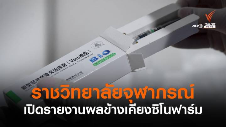 เปิดผลข้างเคียง "วัคซีนซิโนฟาร์ม" พบอาการไม่พึงประสงค์ 769 คน