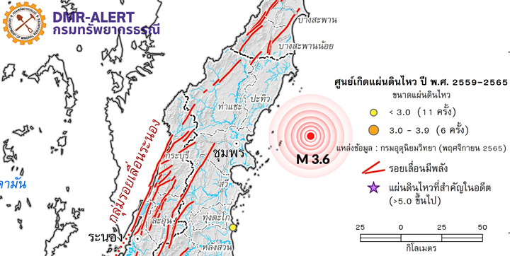 กรมทรัพยากรธรณี แจงแผ่นดินไหวอ่าวไทย 3.6 (ภาพกรมทรัพยากรธรณี) 