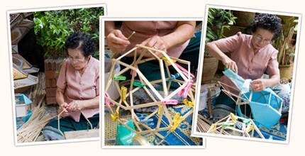 ขั้นตอนประดิษฐ์โคม ที่มา : ศูนย์สนเทศภาคเหนือ สำนักหอสมุด มหาวิทยาลัยเชียงใหม่