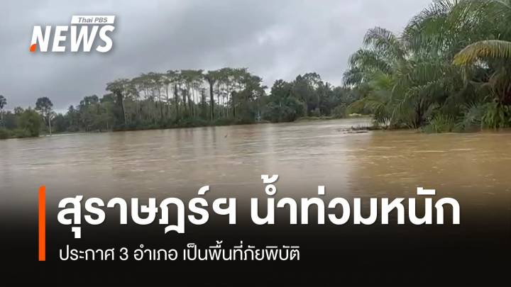 สุราษฎร์ฯ ประกาศ 3 อำเภอ เป็นพื้นที่ภัยพิบัติน้ำท่วม อ.ไชยาน่าห่วงสุด