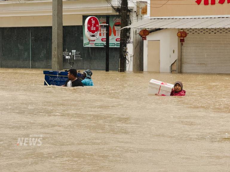 วันที่ 24 พ.ย.2568 น้ำท่วมในพื้นที่ อ.หาดใหญ่ จ.สงขลา 
