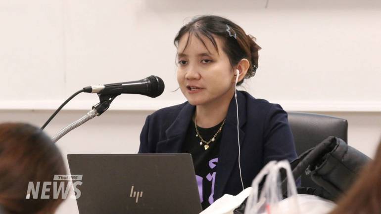 อมีนา ทรงศิริ คนพิการทางการเห็น ที่ปรึกษาด้านสื่อและเสียงบรรยายภาพ หนึ่งในวิทยากรที่ร่วมถ่ายทอดความรู้ด้าน AD