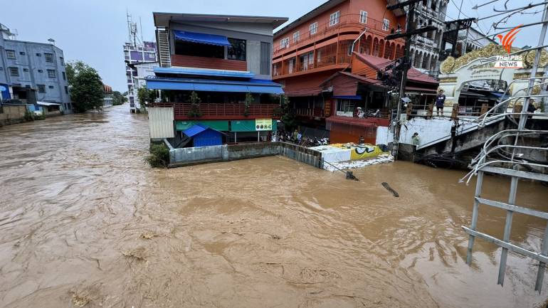 ตลาดสายลมจอย จ.เชียงราย น้ำท่วม 4 รอบในช่วง 2 สัปดาห์