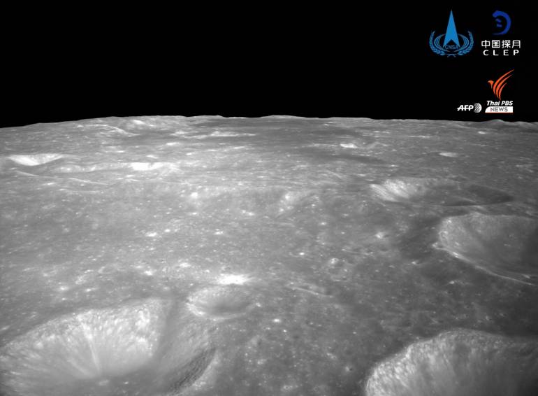 ภาพพื้นผิวด้านไกลของดวงจันทร์ โดย Chang’e-6 ลงจอดสำเร็จ  เก็บตัวอย่างดินกลับสู่โลก 