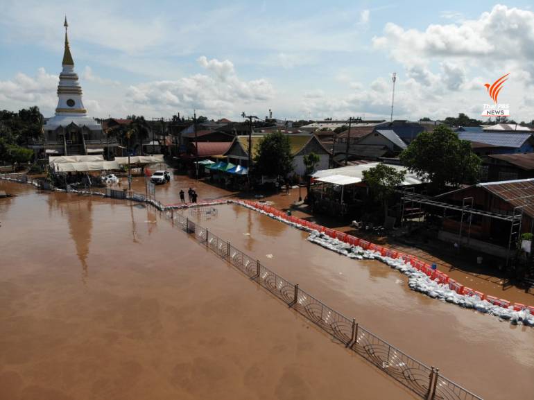 ระดับน้ำช่วงองค์พระธาตุหล้าหนอง จ.หนองคาย 