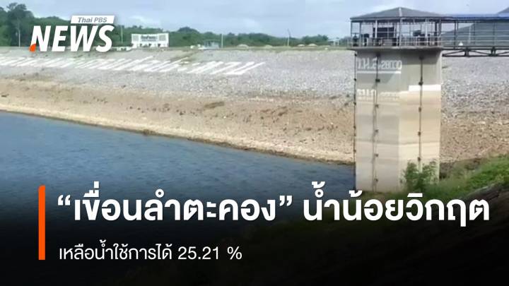 "เขื่อนลำตะคอง" เหลือน้ำใช้การได้ 25.21 % อยู่ในเกณฑ์ "น้ำน้อยวิกฤต"