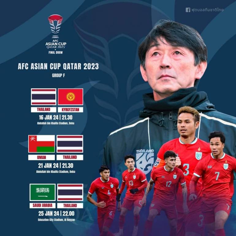 โปรแกรมการแข่งขันของทีมชาติไทย ในศึกเอเชียนคัพ 2023 