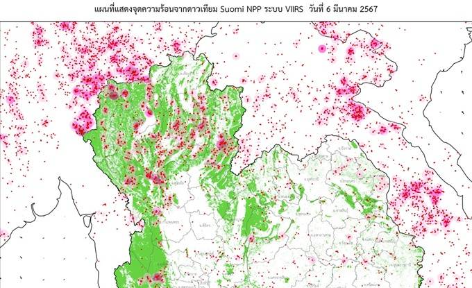 จิสด้า เผยจุดความร้อนเมียนมาเพิ่มจุดความร้อนสูง 6,332 จุด ส่วนในไทย สูงเป็นอันดับ 2 จำนวน 3,013 จุด  