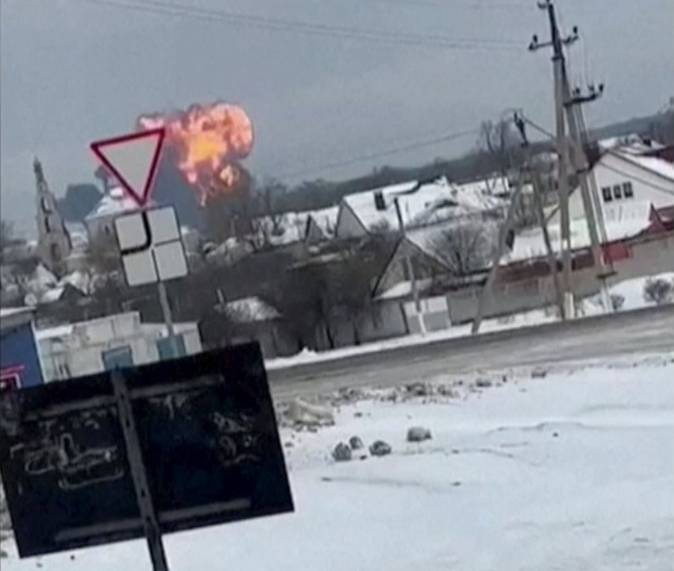 ภาพการระเบิดของเครื่องบินขนเชลยศึกชาวยูเครน