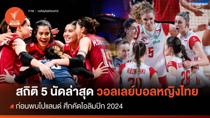 สถิติวอลเลย์บอลหญิงไทย ก่อนพบโปแลนด์ ศึกคัดโอลิมปิก 2024