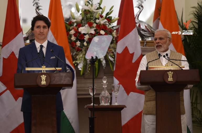 จัสติน ทรูโด (นายกฯ แคนาดา) และ นเรนทรา โมดี (นายกฯ อินเดีย) ในการประชุม G20 ที่อินเดียเป็นเจ้าภาพ