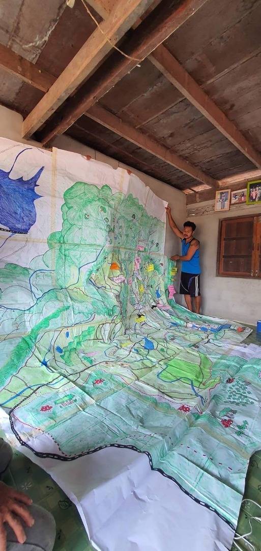 การทำแผนที่ชุมชน แนวเขตไร่หมุนเวียน ป่าใช้สอย ป่าพิธีกรรมของชุมชน