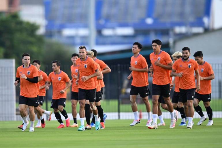 นักฟุตบอลทีมชาติไทย ร่วมเก็บตัว ก่อนการแข่งขัน ฟุตบอลโลก 2026 โซนเอเชีย รอบคัดเลือก รอบ 2 ภาพ : ฟุตบอลทีมชาติไทย 