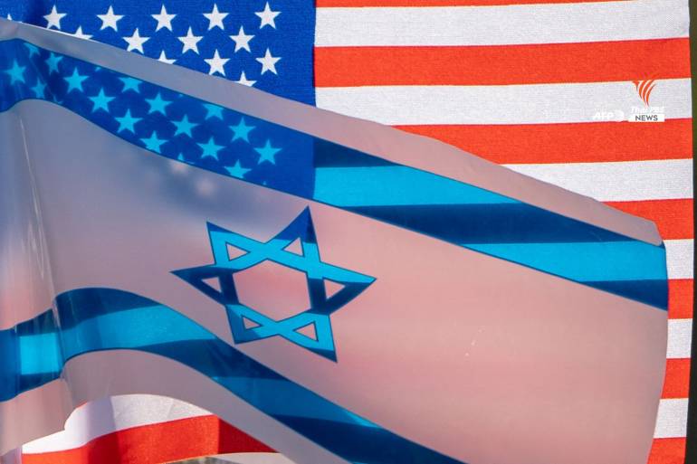 ธงชาติสหรัฐฯ-อิสราเอล แสดงถึงความสัมพันธ์ของ 2 ประเทศ