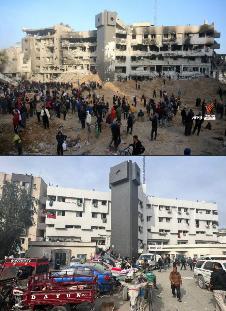 โรงพยาบาลอัล-ชิฟาในกาซา หลังจากที่ทหารอิสราเอลถอนตัวออก