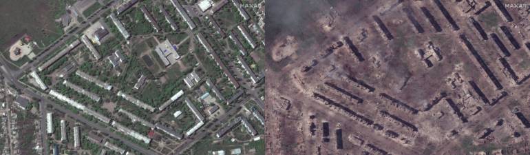 ภาพเปรียบเทียบเมืองบัคห์มุตปี 65 และ ปัจจุบัน