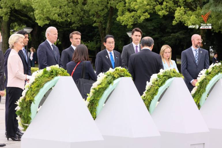 ผู้นำกลุ่ม G7 ร่วมวางพวงมาลา