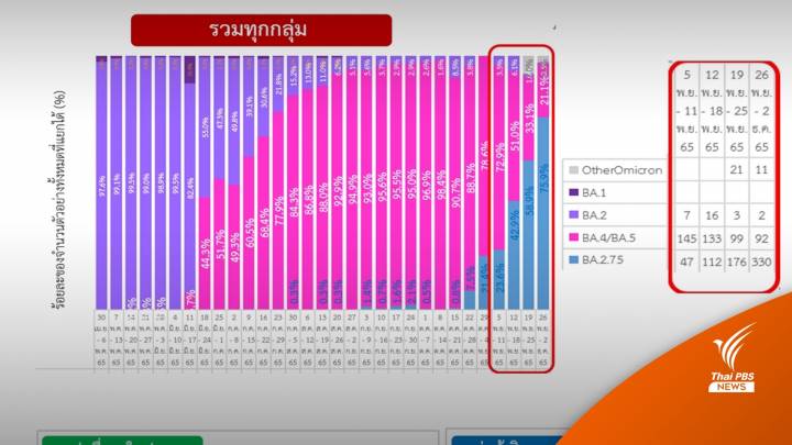 โควิดสายพันธุ์ BA.2.75 ครองไทย แค่ 1 สัปดาห์เพิ่ม 76%