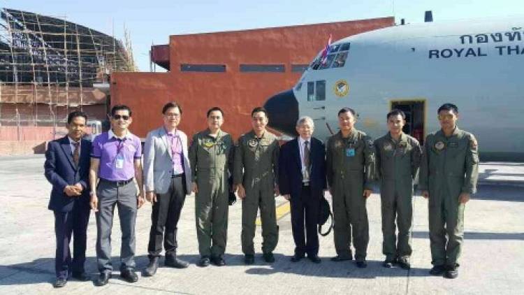 เครื่องบิน C-130 ขนสิ่งของพระราชทานจากสมเด็จพระเทพฯ ถึงเนปาลแล้ว