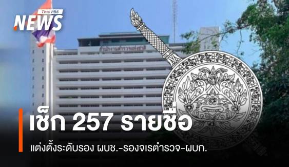 เช็กรายชื่อ 257 รอง ผบช.-รองจเรตำรวจ-ผบก.