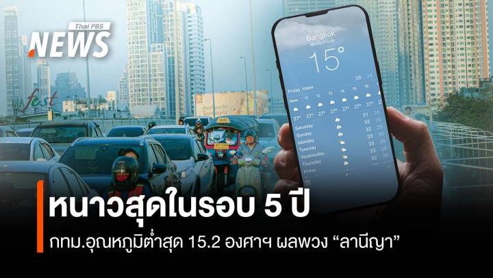 ยะเยือกในรอบ 5 ปี คนกรุงฯ สัมผัสลมหนาว 15.2 องศาฯ 