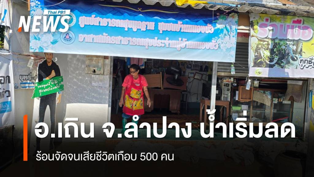 อ.เถิน จ.ลำปาง น้ำเริ่มลดระดับ ชาวบ้านบางส่วนเริ่มทำความสะอาดบ้าน ...