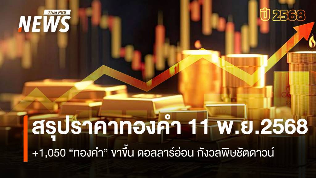 ภาพประกอบข่าว: สรุปราคาทองคำ 11 พ.ย.2568 “ทองคำ”ขาขึ้นดอลลาร์อ่อนกังวลพิษชัตดาวน์