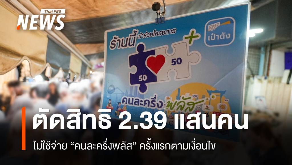 คลังตัดสิทธิ 2.39 แสนคน ไม่ใช้จ่าย &#8220;คนละครึ่งพลัส&#8221; ครั้งแรก