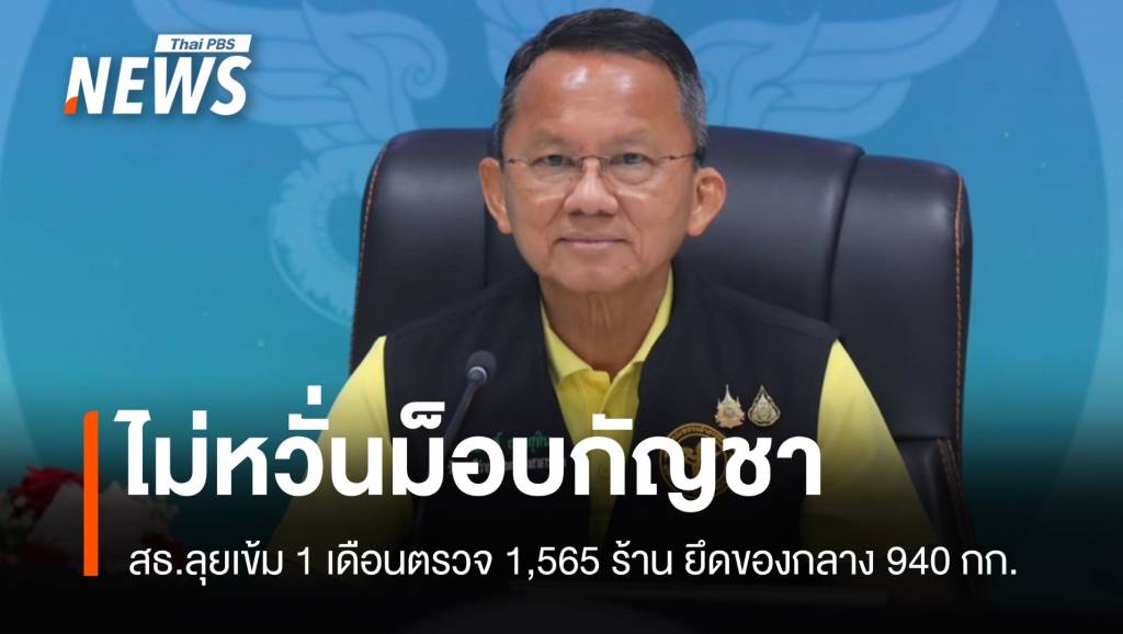 สมศักดิ์ไม่หวั่นม็อบกัญชา 1 เดือนตรวจ 1,565 ร้าน ยึดของกลาง 940 กก.