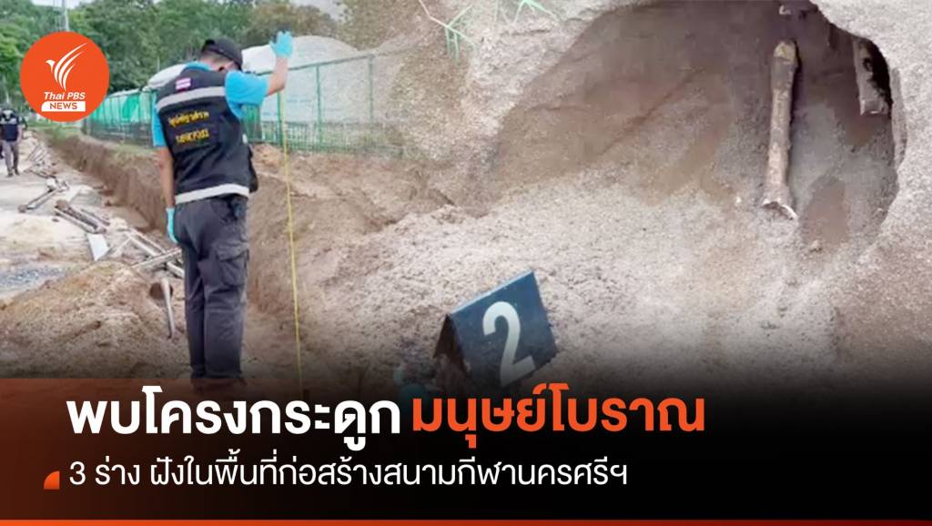 พบ "โครงกระดูกมนุษย์โบราณ 3 ร่าง" สนามกีฬานครศรีธรรมราช | Thai PBS ...