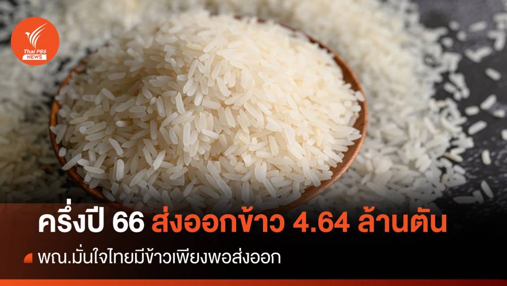 พณ.ชี้ครึ่งปี 66 ไทยส่งออกข้าว 4.64 ล้านตัน-ยังเป็นที่ต้องการ | Thai PBS ...